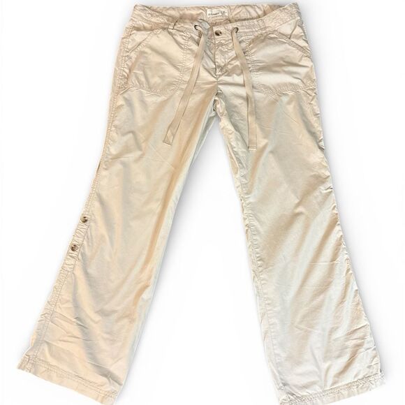 Old Navy Pants - Vintage Old Navy Women's Khaki Cargo Pants Y2K Roll Up Utility Cotton Size 16